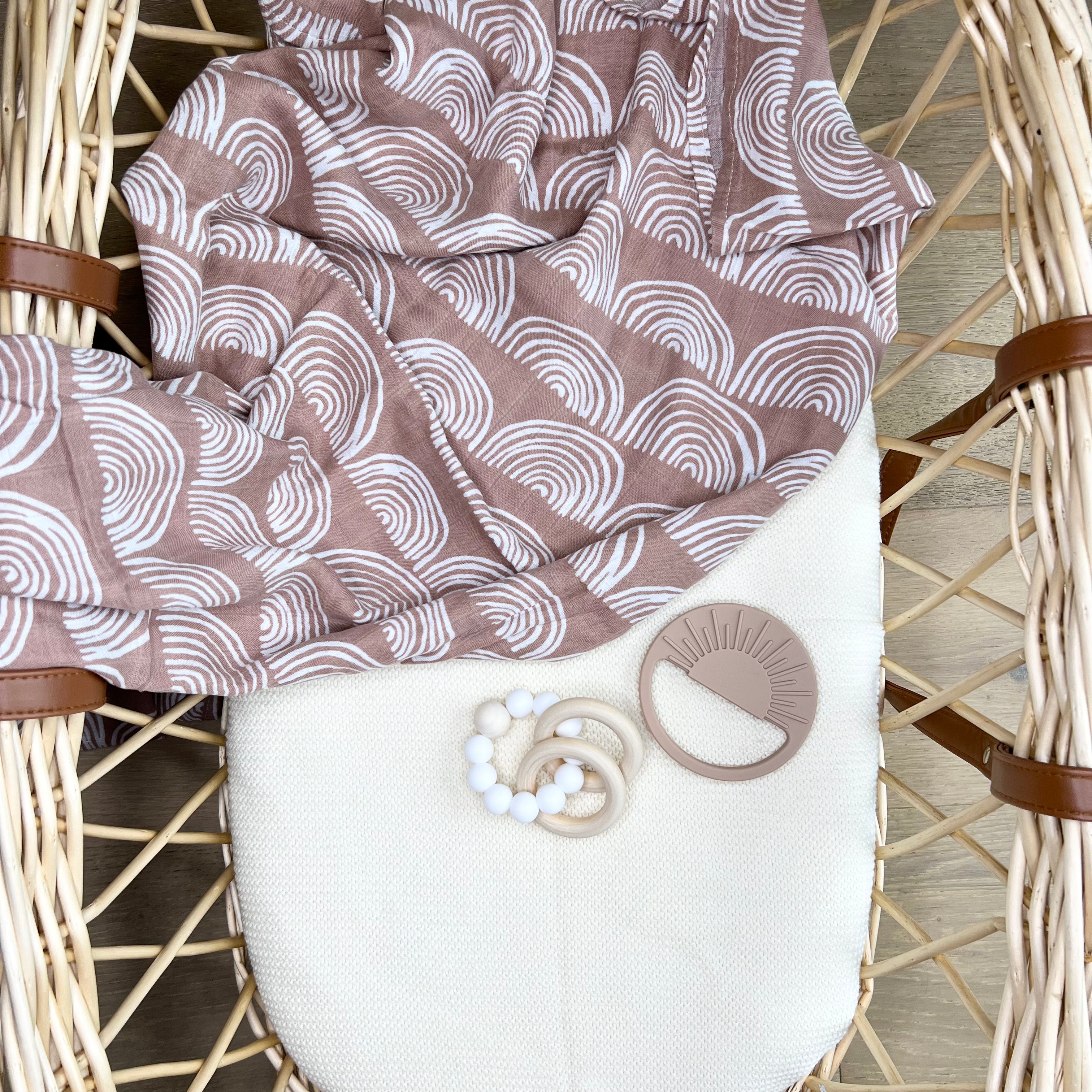Blush Rainbow Swaddle Honey & Elm