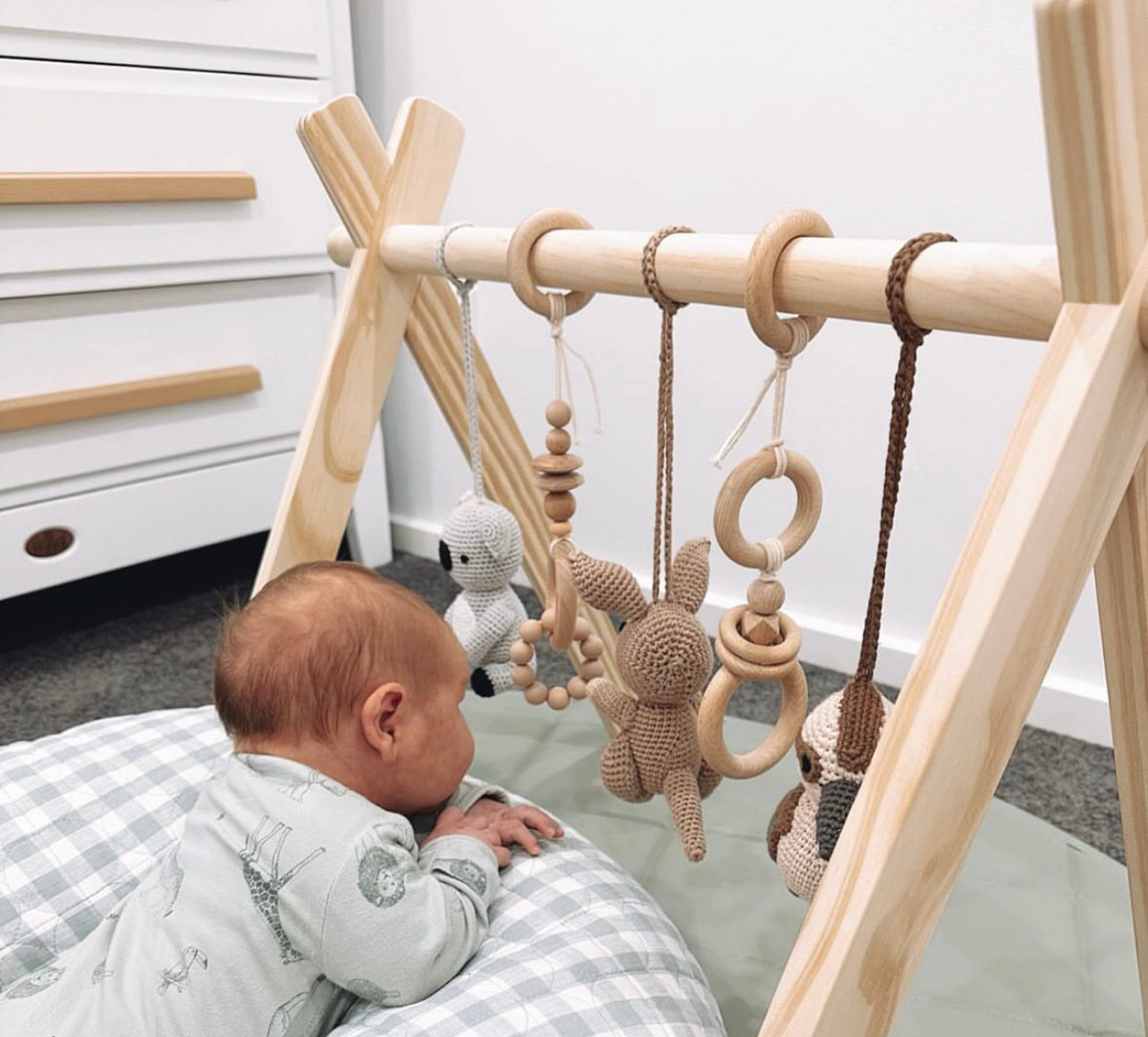 Wooden Baby Play Activity Gym Accessories Baby Nursery Play Gym